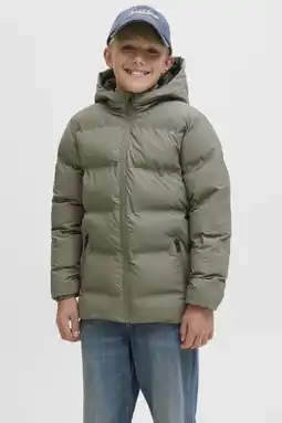 Wehkamp JACK & JONES JUNIOR gewatteerde jas olijfgroen aanbieding