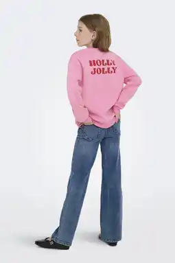 Wehkamp KIDS ONLY GIRL kerstsweater met backprint roze aanbieding