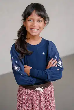 Wehkamp Like Flo blousetop donkerblauw aanbieding