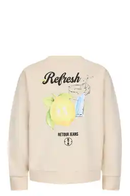 Wehkamp Retour Jeans sweater met backprint crème aanbieding
