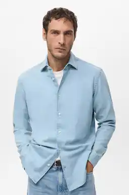 Wehkamp Mango Man slim casual overhemd blauw aanbieding