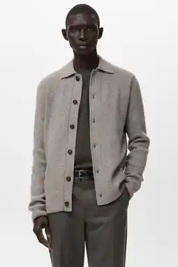 Wehkamp Mango Man vest met wol rib gebreid grijsbruin aanbieding