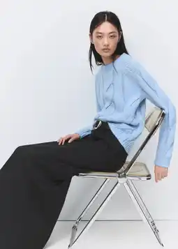 Wehkamp Mango gebreide trui lichtblauw aanbieding
