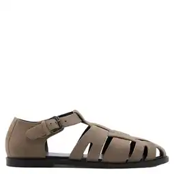 Wehkamp Mango Man suede sandalen lichtbeige aanbieding
