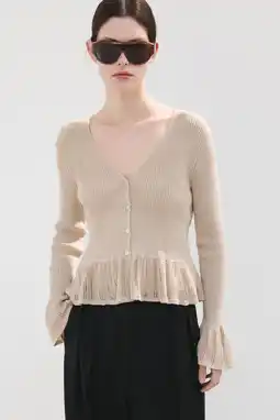 Wehkamp Mango gebreid vest lichtbruin aanbieding