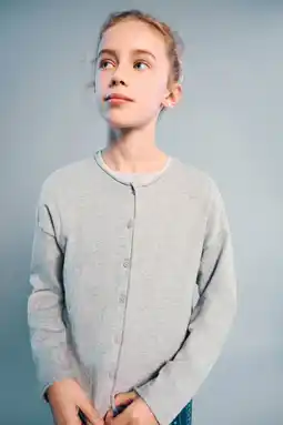 Wehkamp Mango Kids gebreid vest grijs aanbieding