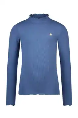 Wehkamp Like Flo longsleeve blauw rib gebreid aanbieding