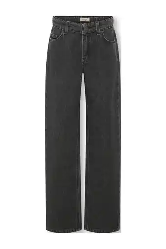 Wehkamp KIDS ONLY GIRL wide leg highwaist wide leg jeans black denim aanbieding