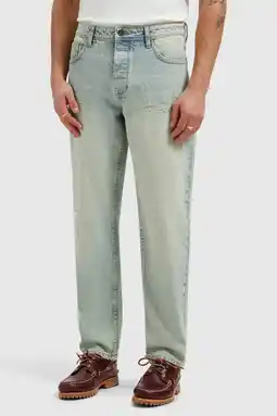 Wehkamp Pure Path Aiden loose fit jeans denim blue green aanbieding