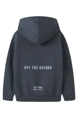 Wehkamp NAME IT KIDS hoodie met backprint grijsblauw aanbieding