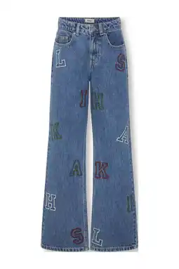 Wehkamp KIDS ONLY GIRL highwaist wide leg jeans medium blue denim aanbieding