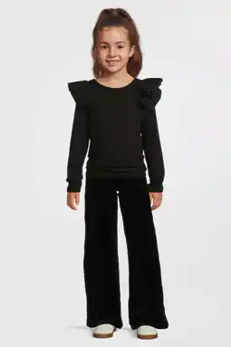 Wehkamp Anytime longsleeve met ruches zwart aanbieding