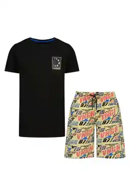 Wehkamp Vingino shortama zwart/geel aanbieding