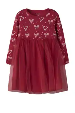 Wehkamp NAME IT MINI midi jurk donkerrood aanbieding