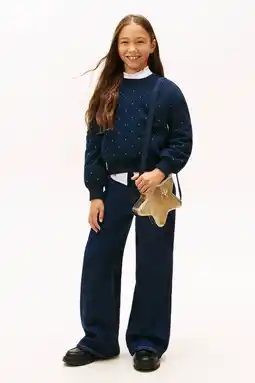 Wehkamp Tommy Hilfiger sweater met stippen donkerblauw aanbieding