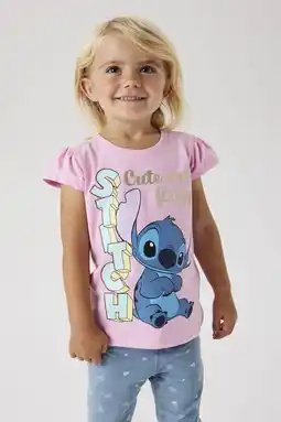 Wehkamp NAME IT MINI Lilo & Stitch T-shirt roze aanbieding