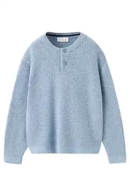 Wehkamp Mango Kids trui blauw grof gebreid aanbieding