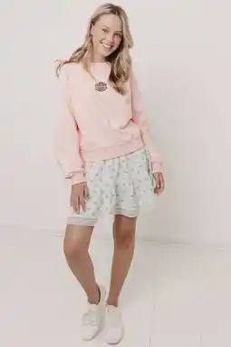 Wehkamp Frankie&Liberty sweater met backprint lichtroze aanbieding
