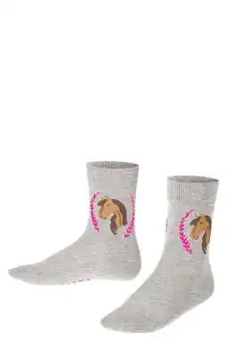 Wehkamp FALKE sokken grijs met paarden print aanbieding