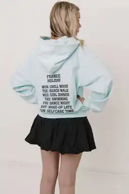 Wehkamp Frankie&Liberty hoodie met backprint blauw aanbieding