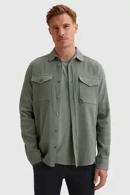Wehkamp Vanguard regular casual overhemd met textuur grijsgroen aanbieding