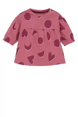 Wehkamp Noppies baby korte jurk fijn gebreid roze aanbieding
