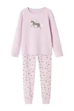 Wehkamp NAME IT KIDS pyjama met paardendessin roze aanbieding
