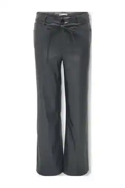 Wehkamp KIDS ONLY GIRL imitatieleren straight casual broek zwart aanbieding