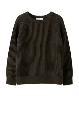 Wehkamp NAME IT KIDS trui donkerbruin grof gebreid aanbieding