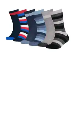 Wehkamp Tommy Hilfiger sokken - blauw/rood/zwart (set van 6) aanbieding