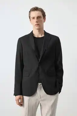 Wehkamp Mango Man colbert met linnen zwart aanbieding
