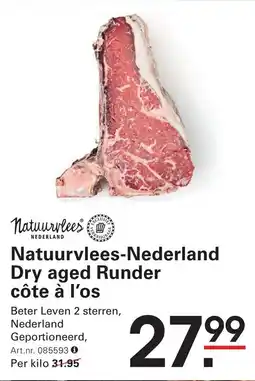 Sligro Natuurvlees-Nederland Dry aged Runder côte à l'os aanbieding