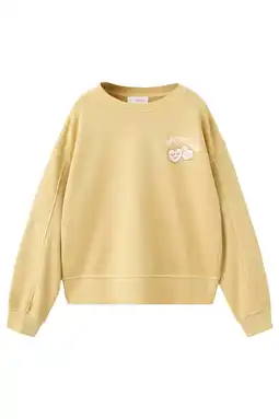 Wehkamp Mango Kids sweater met backprint geel aanbieding