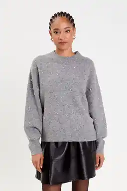 Wehkamp Cache Cache gebreide trui met wol lichtgrijs aanbieding