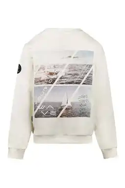 Wehkamp No Way Monday sweater met backprint ecru aanbieding