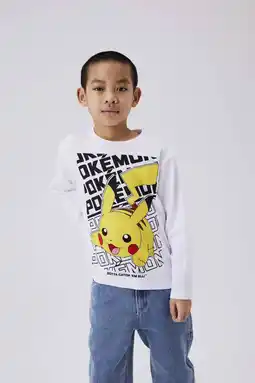 Wehkamp NAME IT KIDS Pokemon longsleeve met printopdruk wit aanbieding