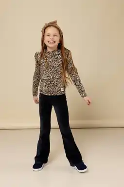 Wehkamp LOOXS little corduroy flared flared broek zwart aanbieding