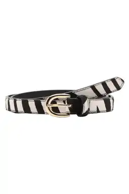 Wehkamp Mango leren riem met zebraprint zwart aanbieding