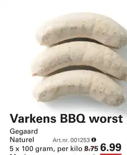 Sligro Varkens BBQ worst Naturel aanbieding