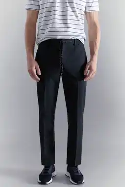 Wehkamp Mango Man slim chino donkerblauw aanbieding