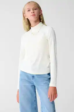 Wehkamp Shoeby longsleeve met hartjes en textuur gebroken wit aanbieding