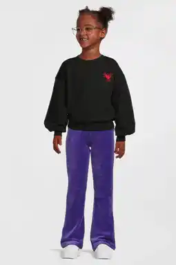 Wehkamp Anytime velvet flared broek paars aanbieding