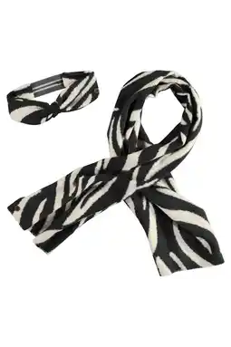 Wehkamp Like Flo sjaal + hoofdband zwart/wit aanbieding