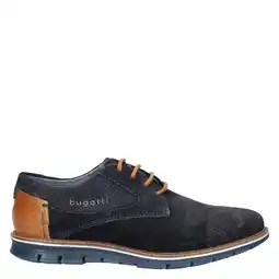 Wehkamp Bugatti Simone suède veterschoenen donkerblauw aanbieding