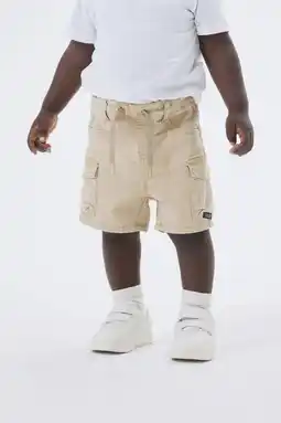 Wehkamp NAME IT MINI loose fit cargo short NMMBEN beige aanbieding