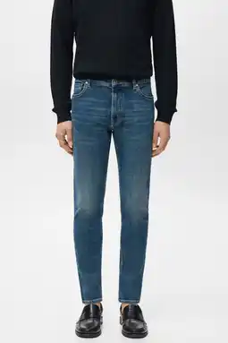 Wehkamp Mango Man skinny jeans changeant blauw aanbieding