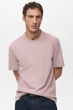 Wehkamp Mango Man regular T-shirt roze aanbieding