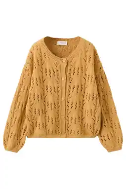 Wehkamp Mango Kids gebreid vest geel aanbieding