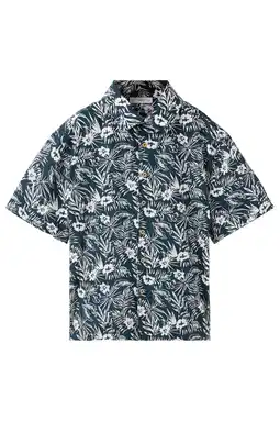 Wehkamp Mango Kids gebloemd casual overhemd donkerblauw aanbieding