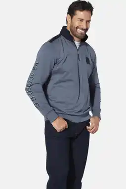 Wehkamp Jan Vanderstorm sweater JORDEBENK Plus Size blauw aanbieding